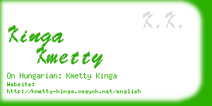 kinga kmetty business card